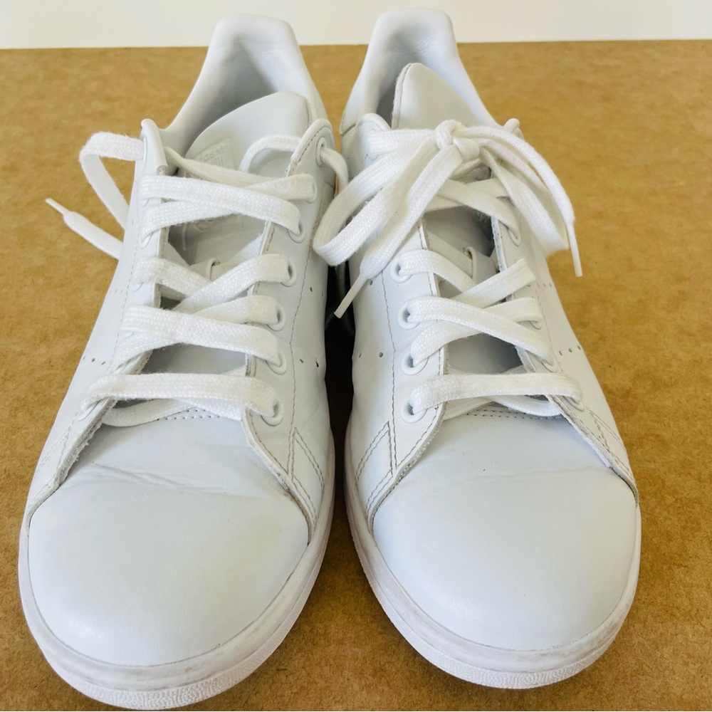 adidas Stan Smith Primegreen Cloud White Leather Low Top Sneakers, size 8